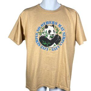 1995 Earth Foundation T Shirt Size L Live Simply Panda Graphic Short Sleeve